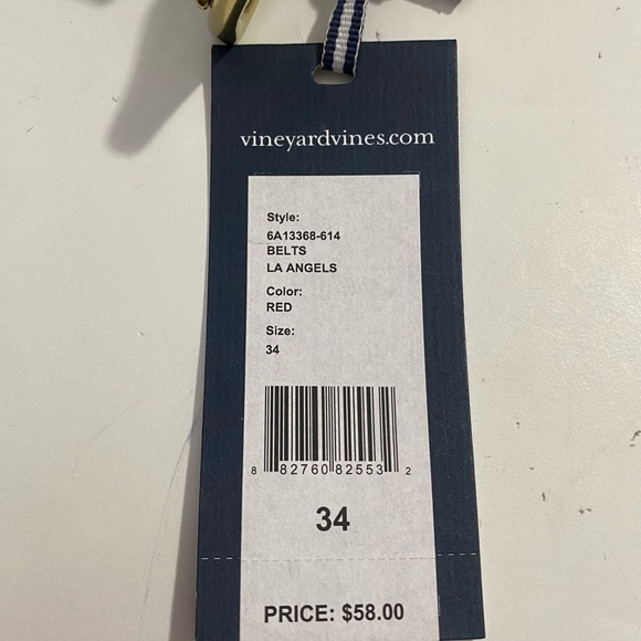 Men’s LA Angels Vineyard Vines Red MLB Canvas Belt - Picture 11 of 14